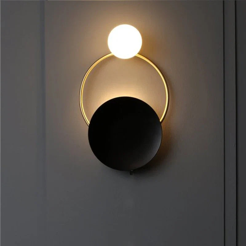 Applique sphérique en verre | Halo géométrique en métal