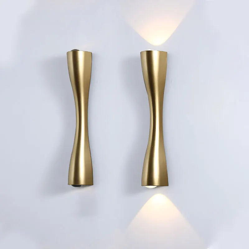 Applique murale dorée IP66 | LED haut et bas, 3 tailles