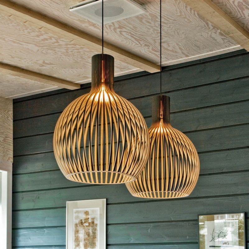 Suspension en bois faite main | Design scandinave naturel