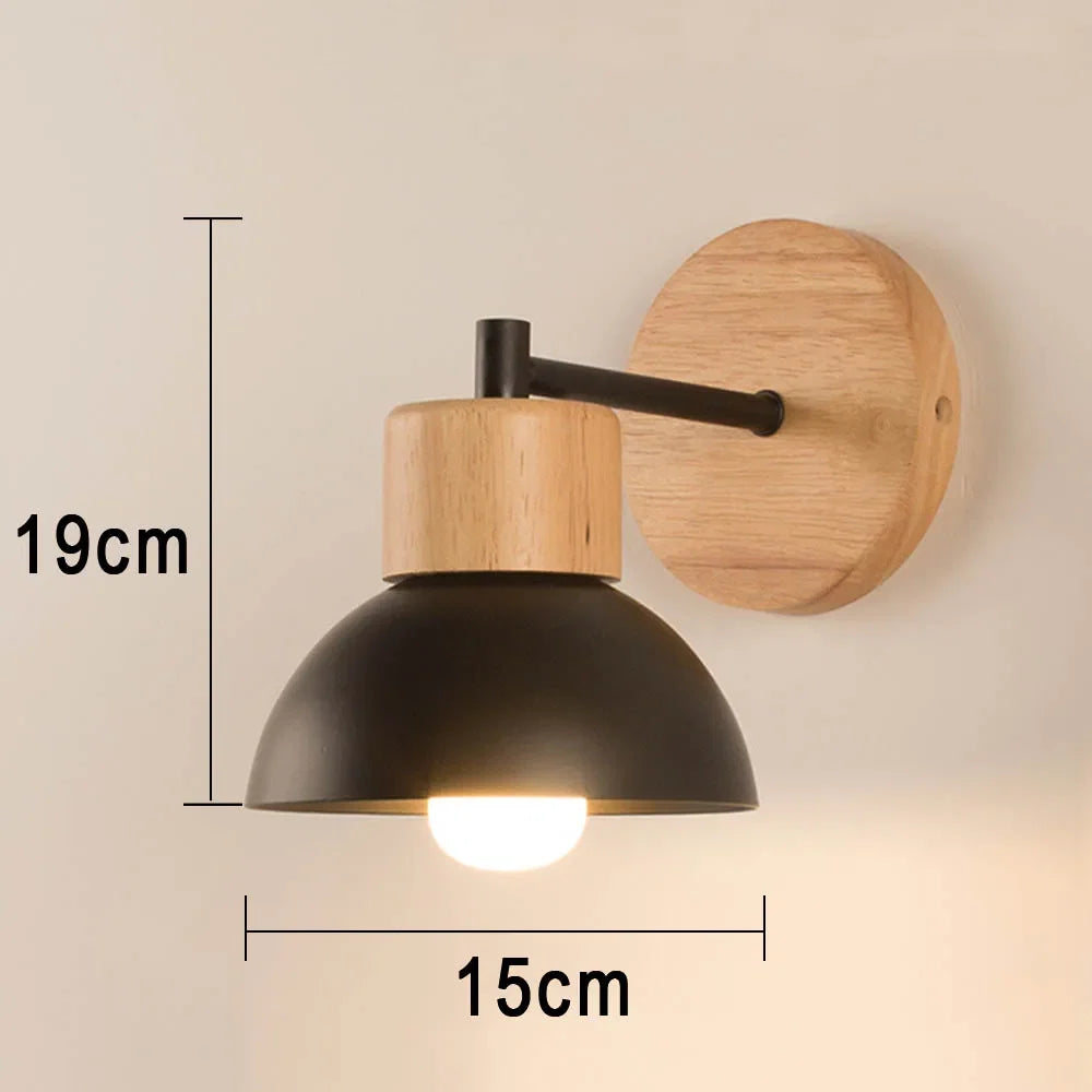 Applique murale bois et métal | Lampe de chevet nordique