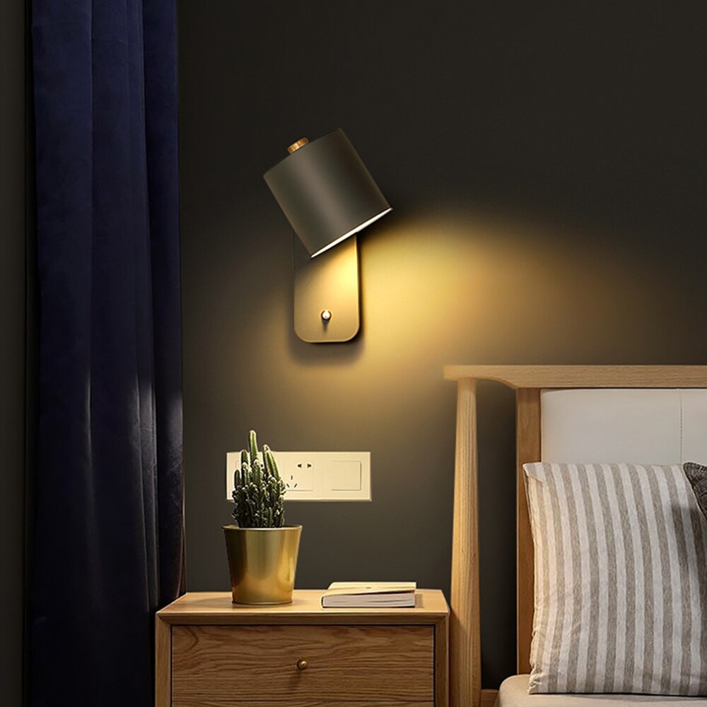 Applique murale LED avec interrupteur | 3 coloris, H 25 cm