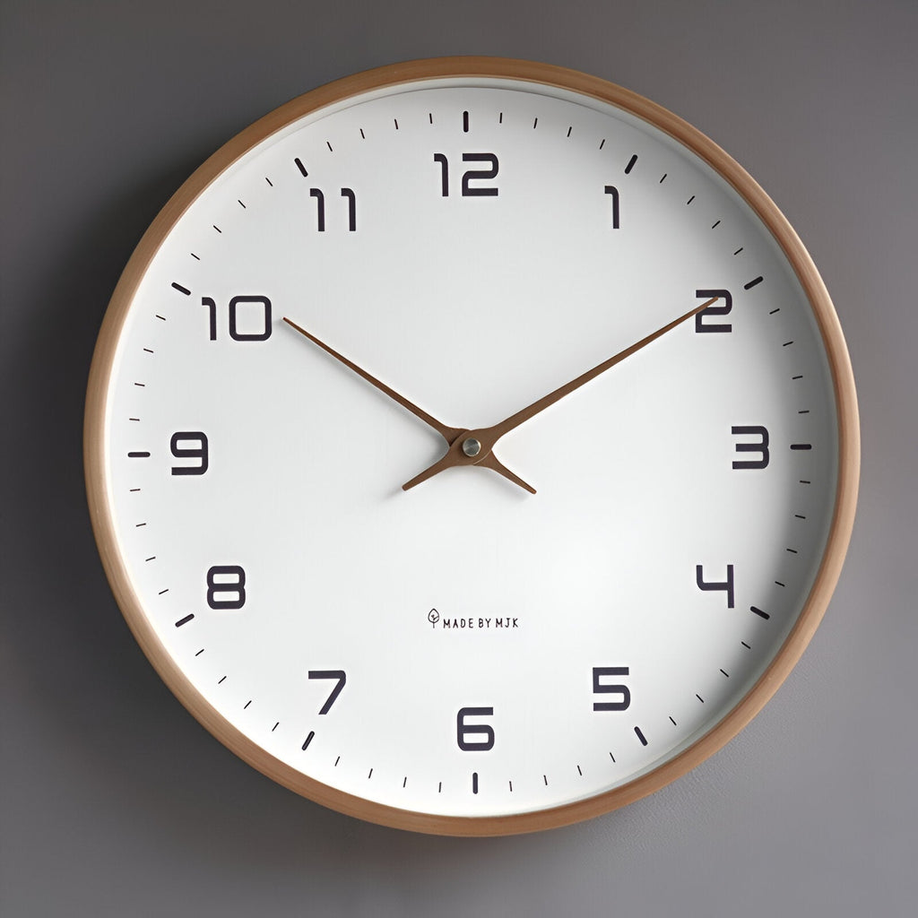 Horloge murale nordique | Bois et quartz silencieux