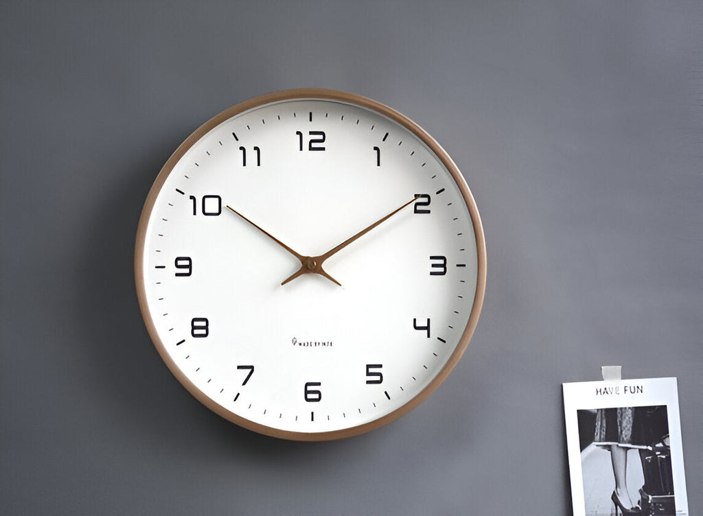Horloge murale nordique | Bois et quartz silencieux