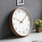 Horloge murale nordique | Bois et quartz silencieux