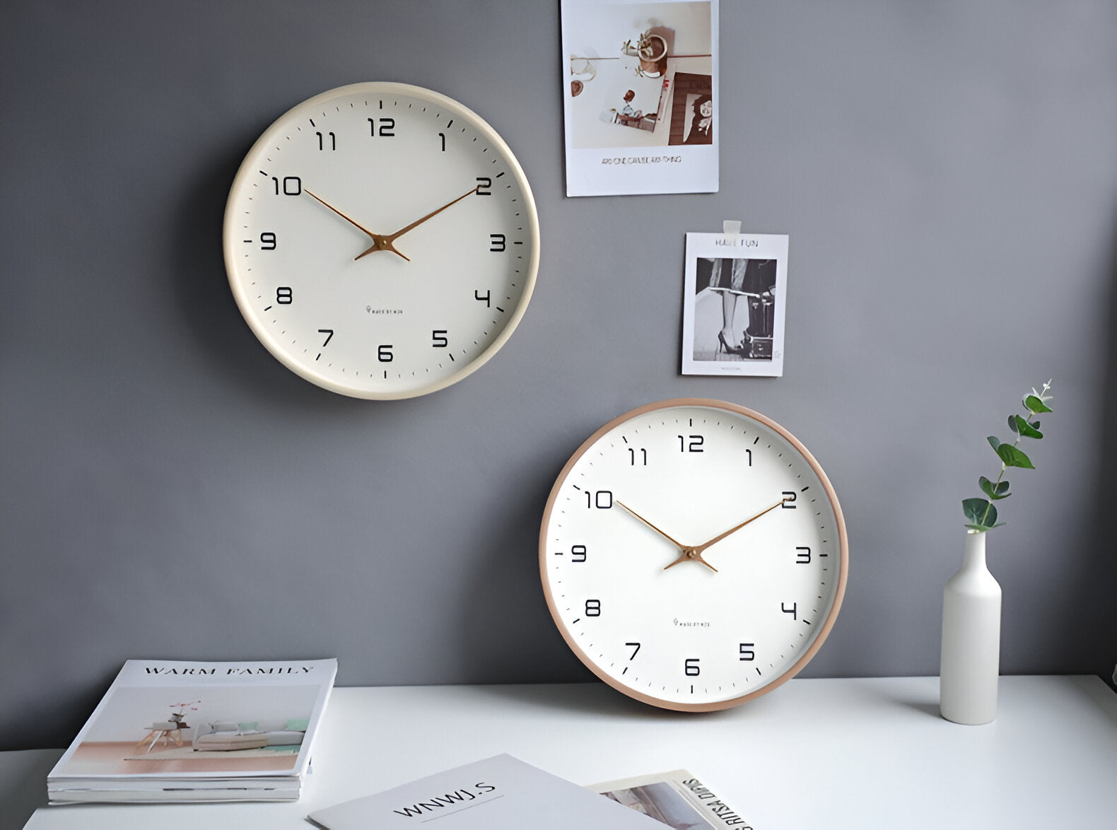 Horloge murale nordique | Bois et quartz silencieux