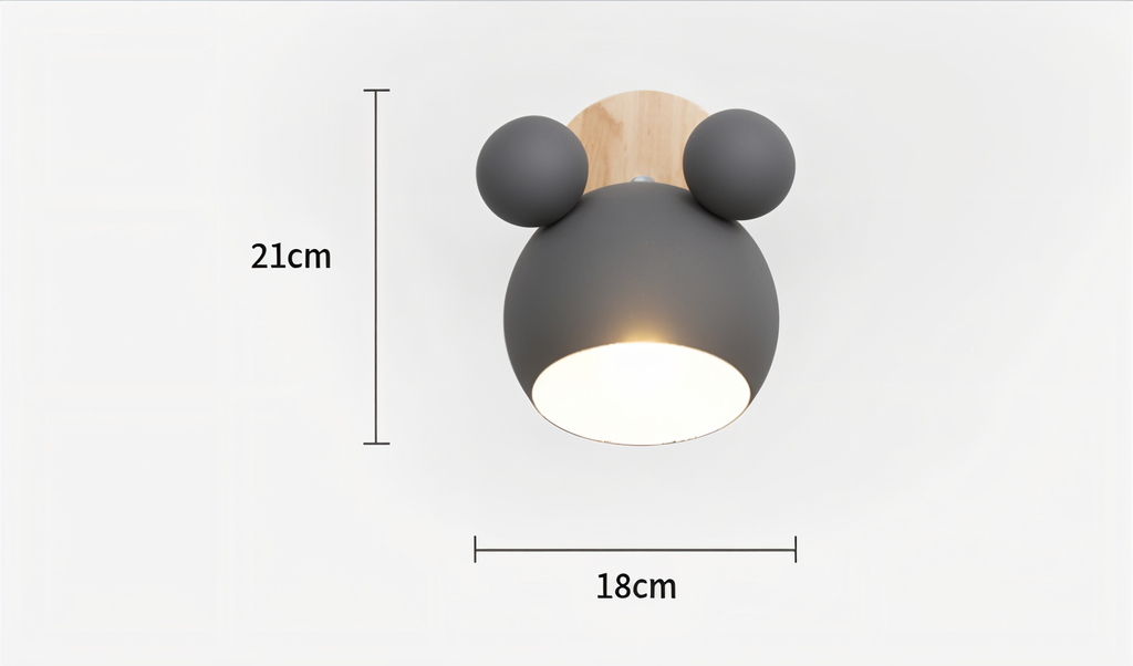 Applique FlashMouse | Tête pivotante, bois et alu