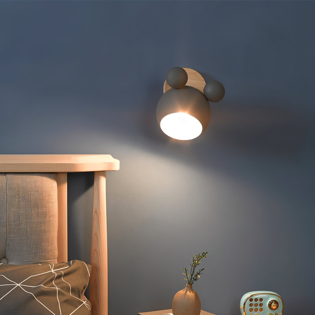 Applique FlashMouse | Tête pivotante, bois et alu