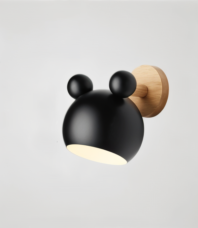 Applique FlashMouse | Tête pivotante, bois et alu