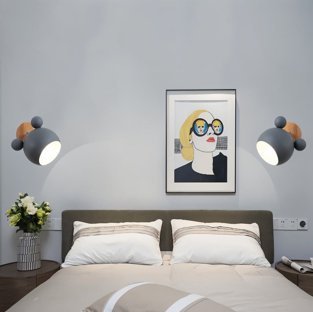 Applique FlashMouse | Tête pivotante, bois et alu