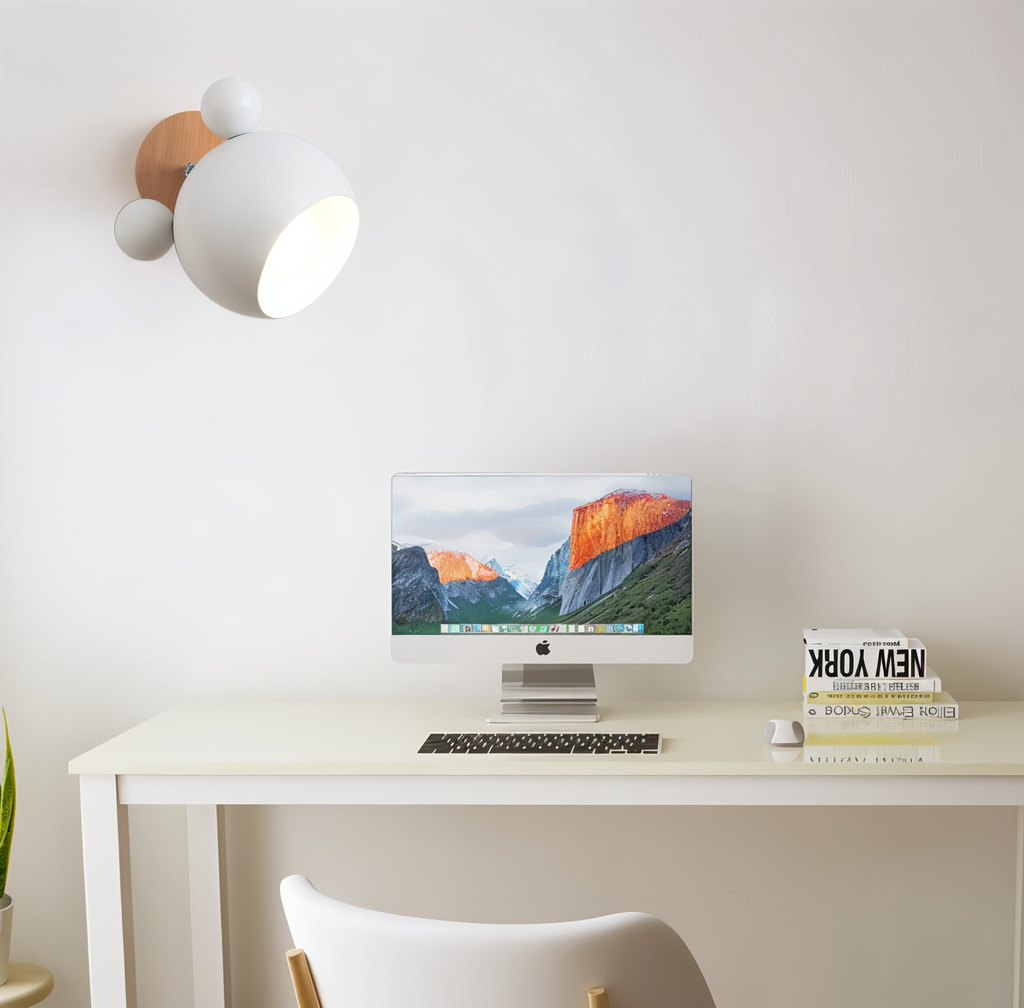 Applique FlashMouse | Tête pivotante, bois et alu