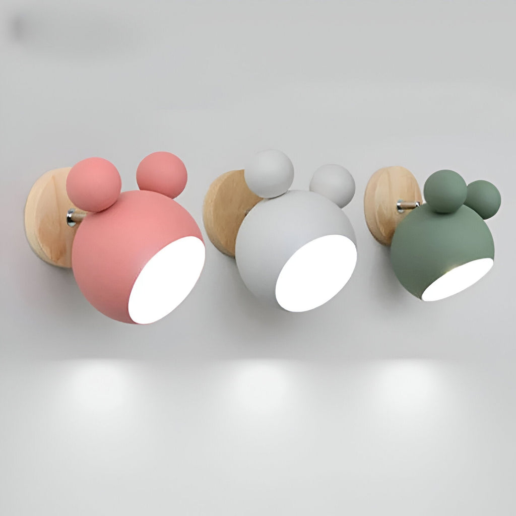 Applique FlashMouse | Tête pivotante, bois et alu