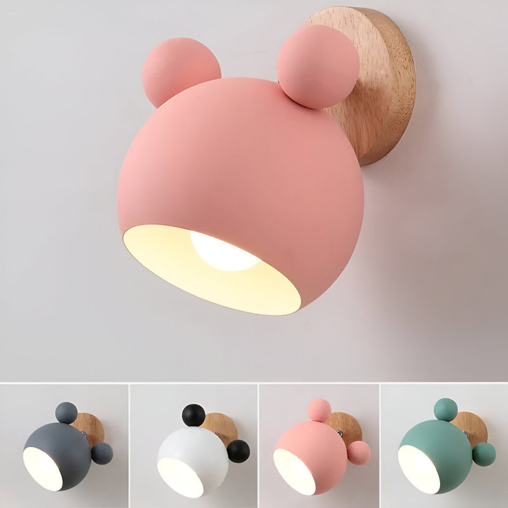 Applique FlashMouse | Tête pivotante, bois et alu