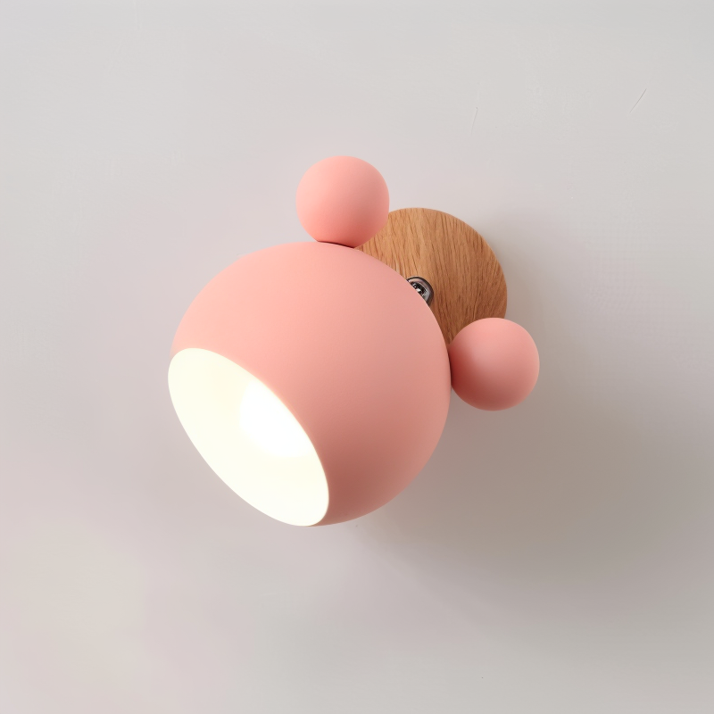Applique FlashMouse | Tête pivotante, bois et alu