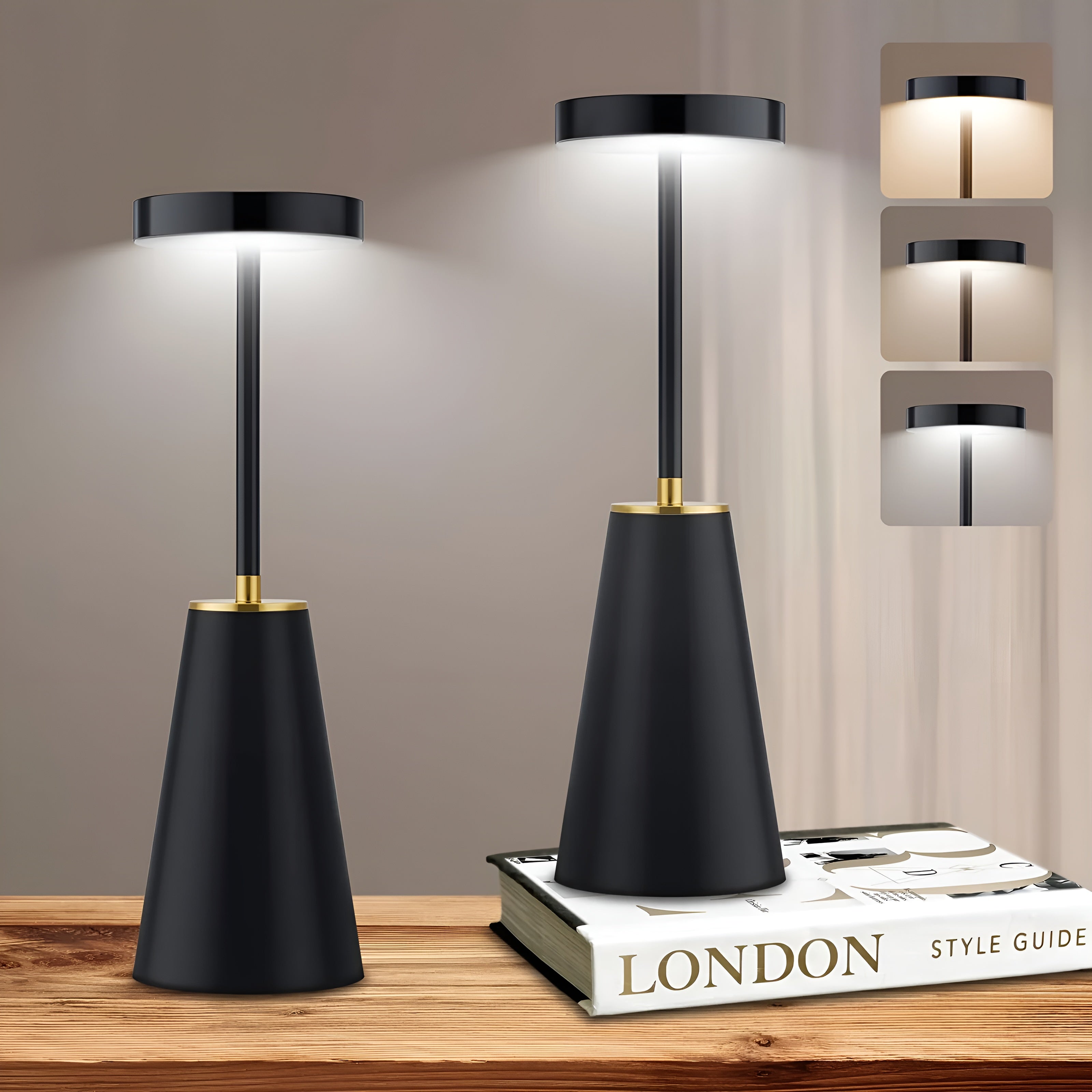 Lampe à poser Sleek | Sans fil, tactile, rechargeable