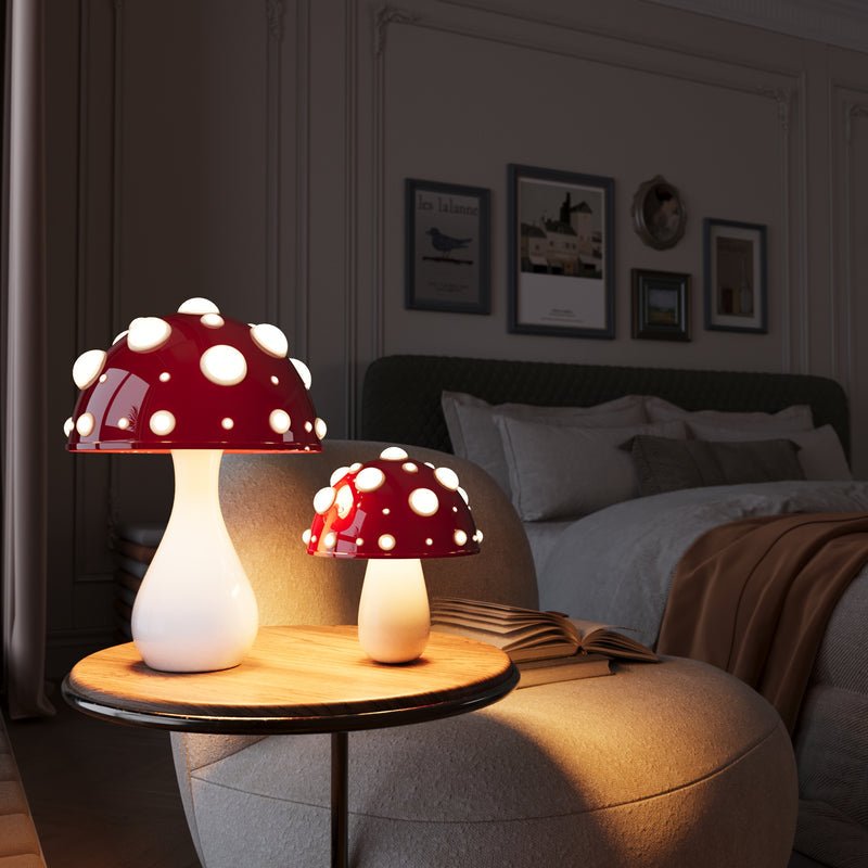 Lampe à poser champignon LED | Amanite moderne, 2 tailles