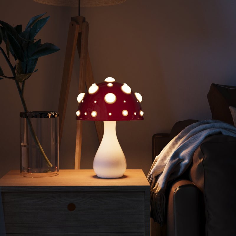 Lampe à poser champignon LED | Amanite moderne, 2 tailles