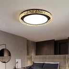 Plafonnier LED anneau de cristal | Télécommande, 50 cm