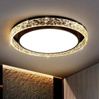 Plafonnier LED anneau de cristal | Télécommande, 50 cm
