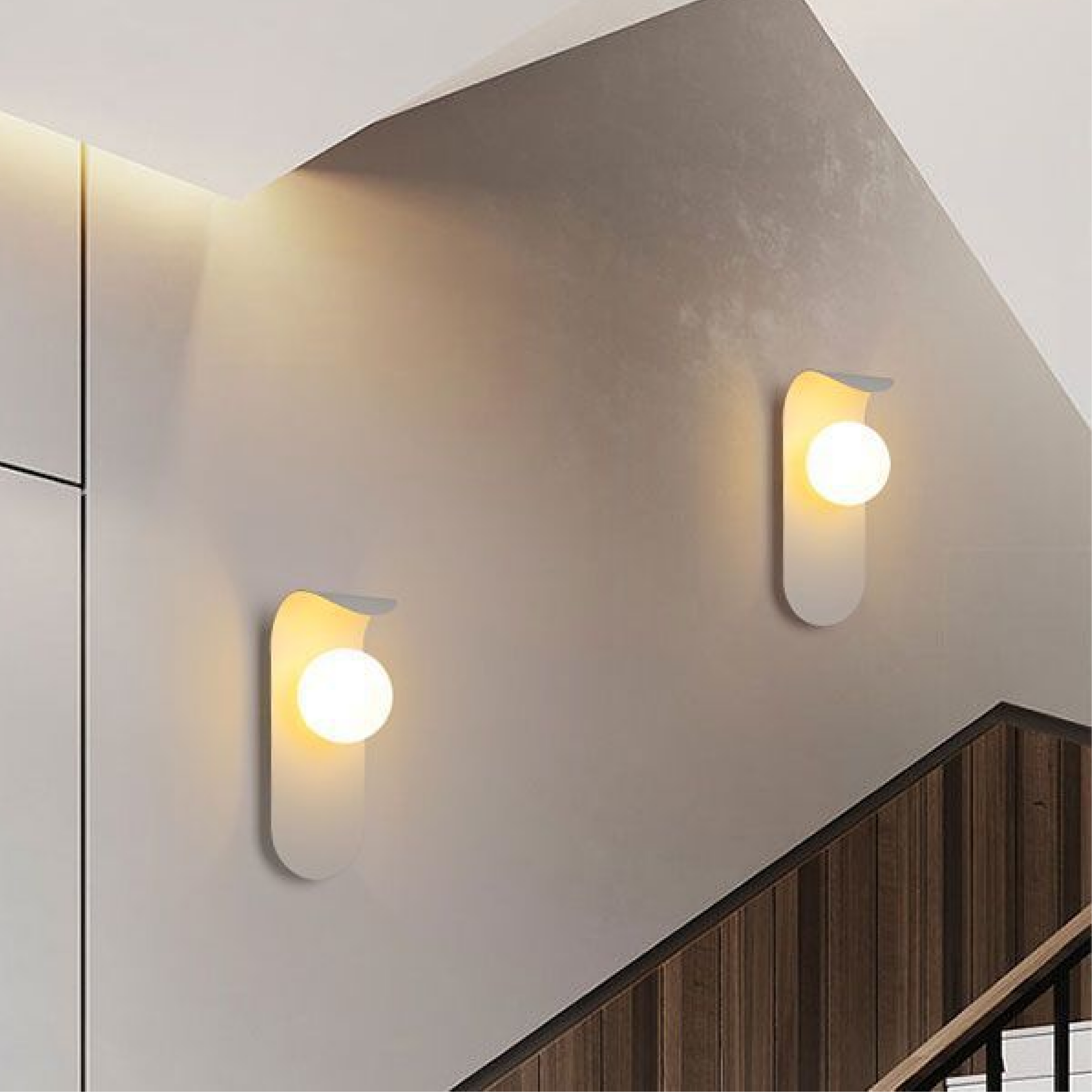 Applique murale scandinave | Verre dépoli, 2 coloris