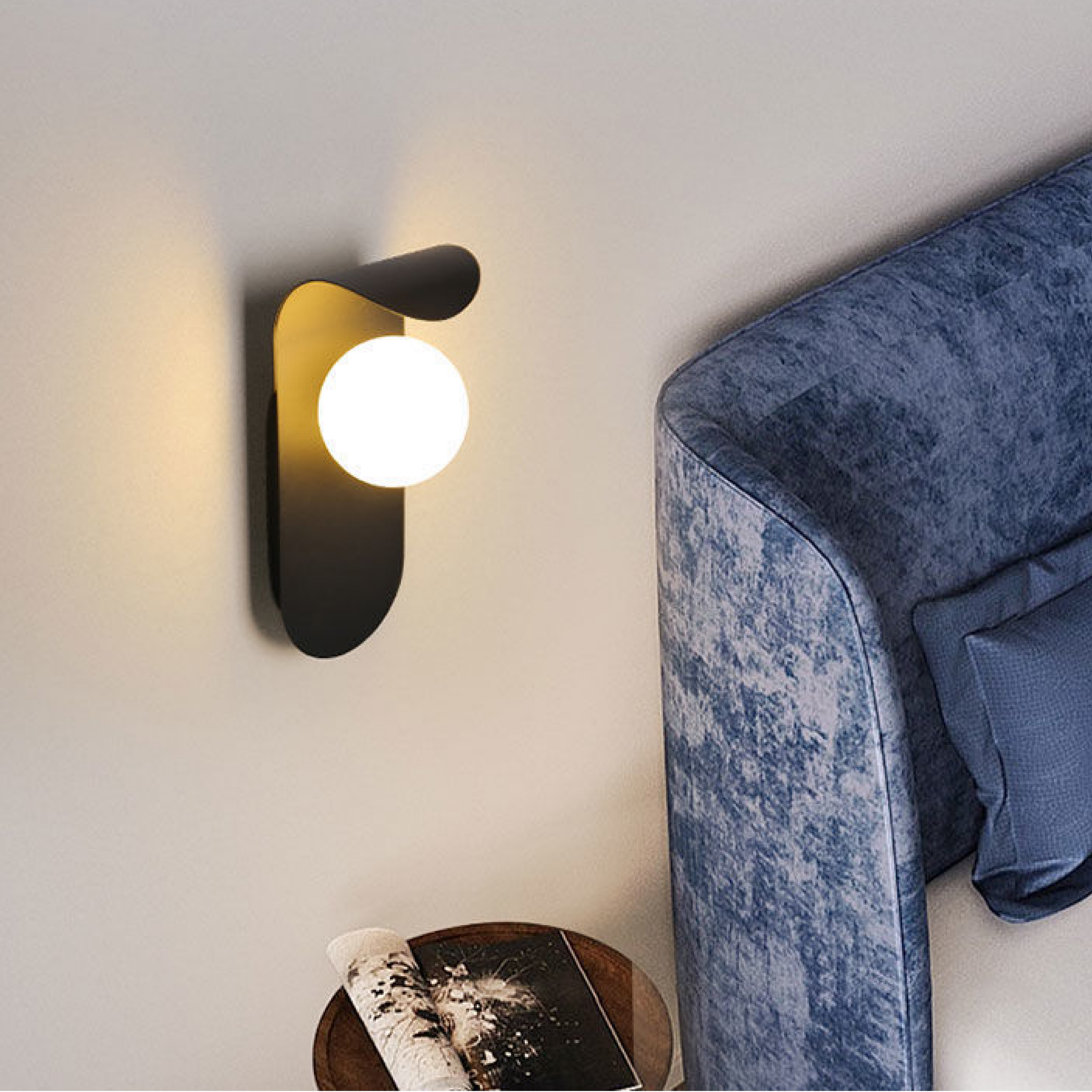 Applique murale scandinave | Verre dépoli, 2 coloris