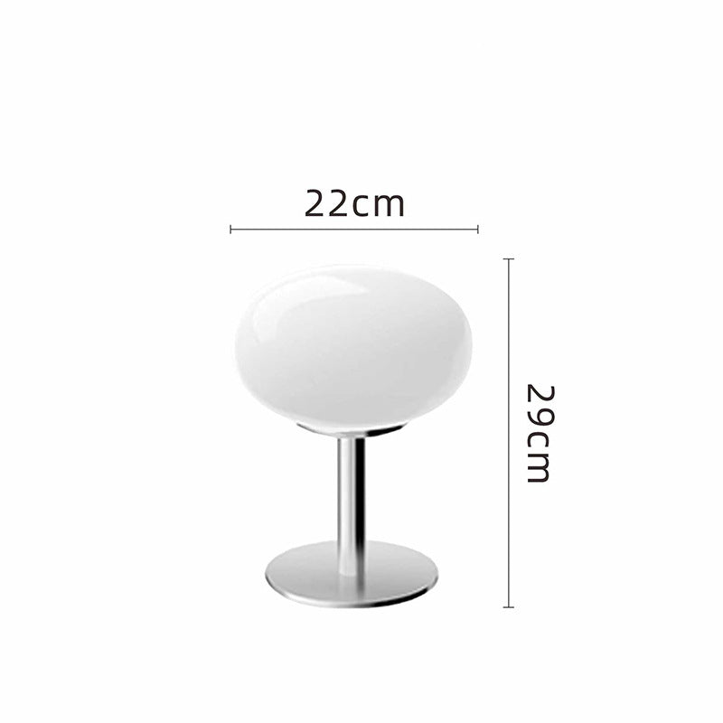 Lampe à poser en verre design italien | Dôme et pied chromé