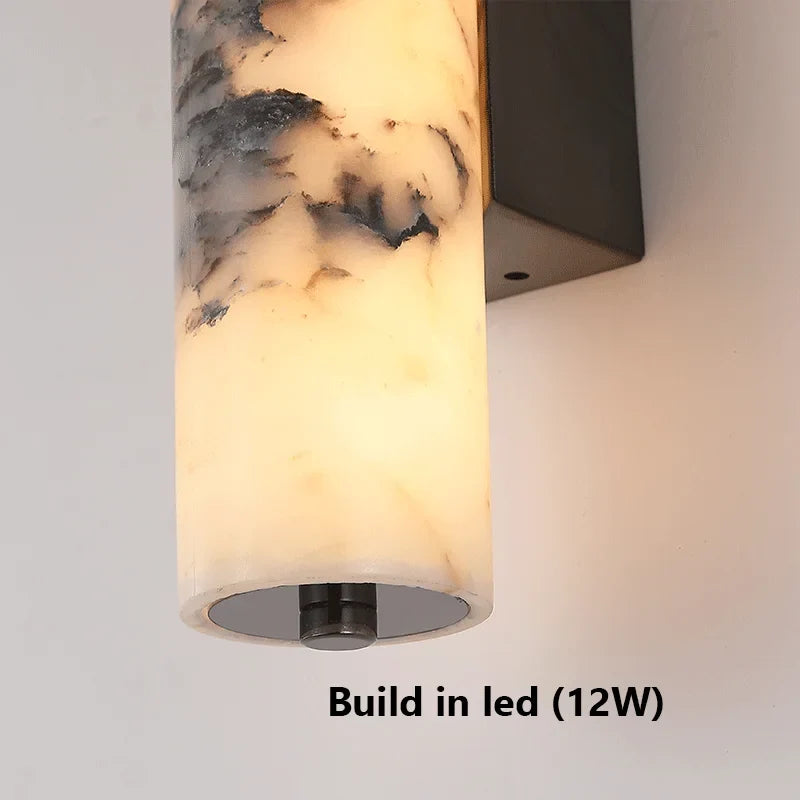 LuxeStone | Applique murale en marbre naturel, LED 12 W