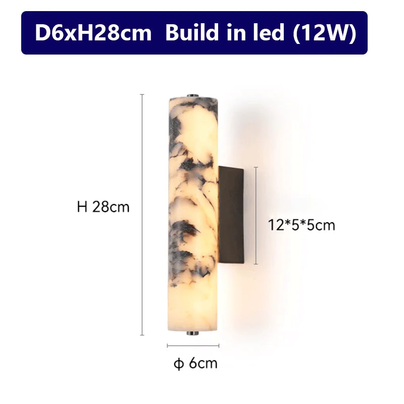 LuxeStone | Applique murale en marbre naturel, LED 12 W