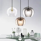 Suspension en verre nervuré LuxeSphere | 15, 20 ou 25 cm