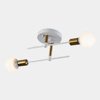 Plafonnier moderne 2 lumières | Lustre noir et doré, E27