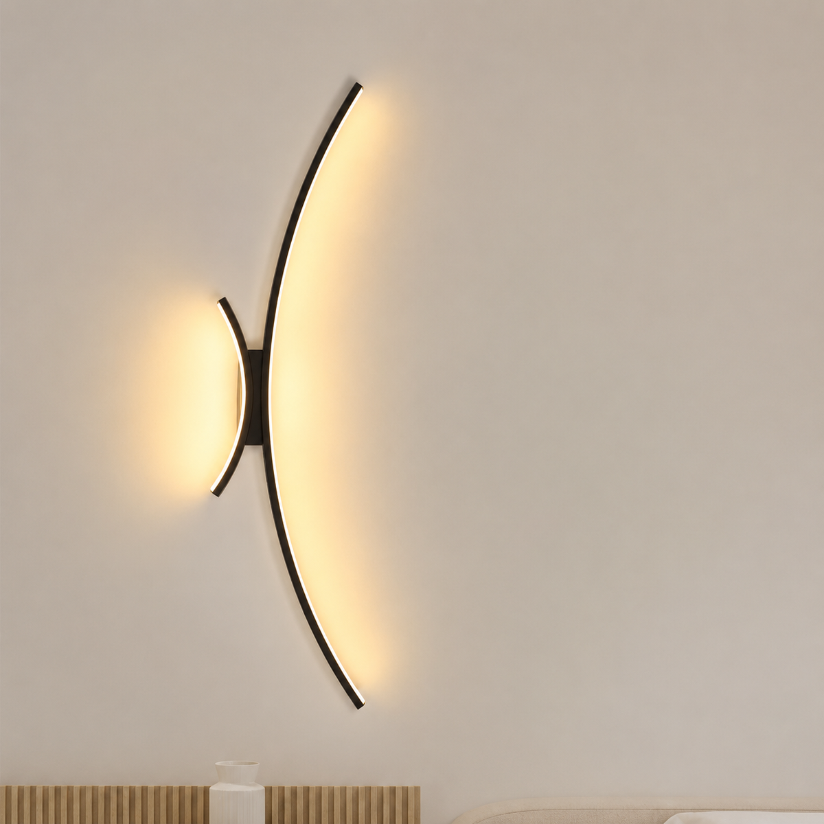Applique murale LED linéaire | Noir ou doré, 3 longueurs