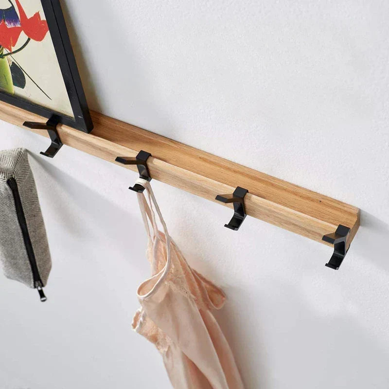 Porte-manteau mural nordique | 5 doubles patères réglables, 40 cm