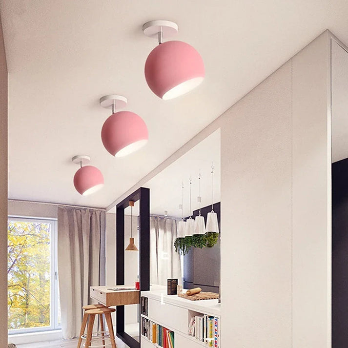 Plafonnier nordique Macaron | Aluminium rond, 5 coloris