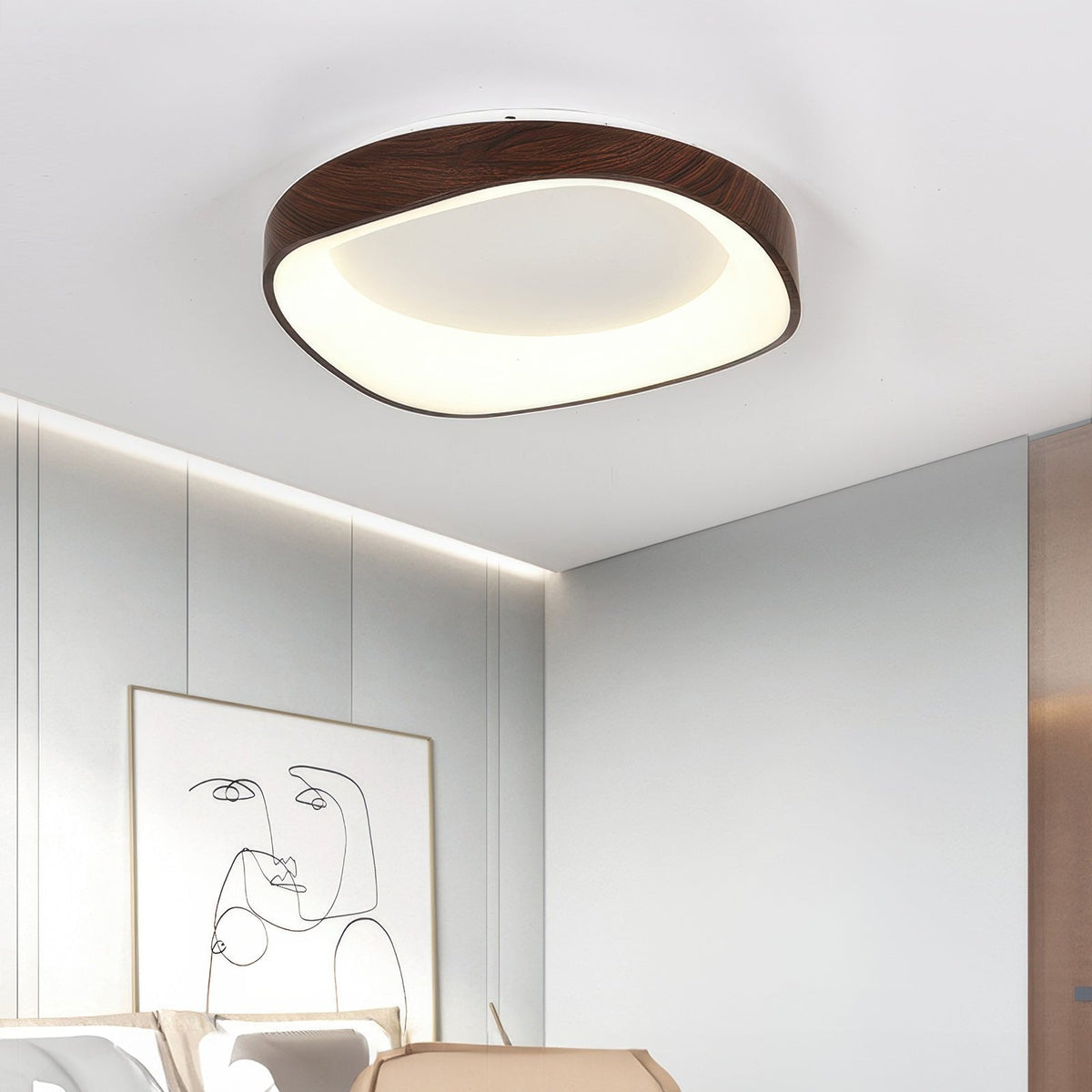 Plafonnier nordique effet bois | LED intégrée, Ø 40 ou Ø 50 cm