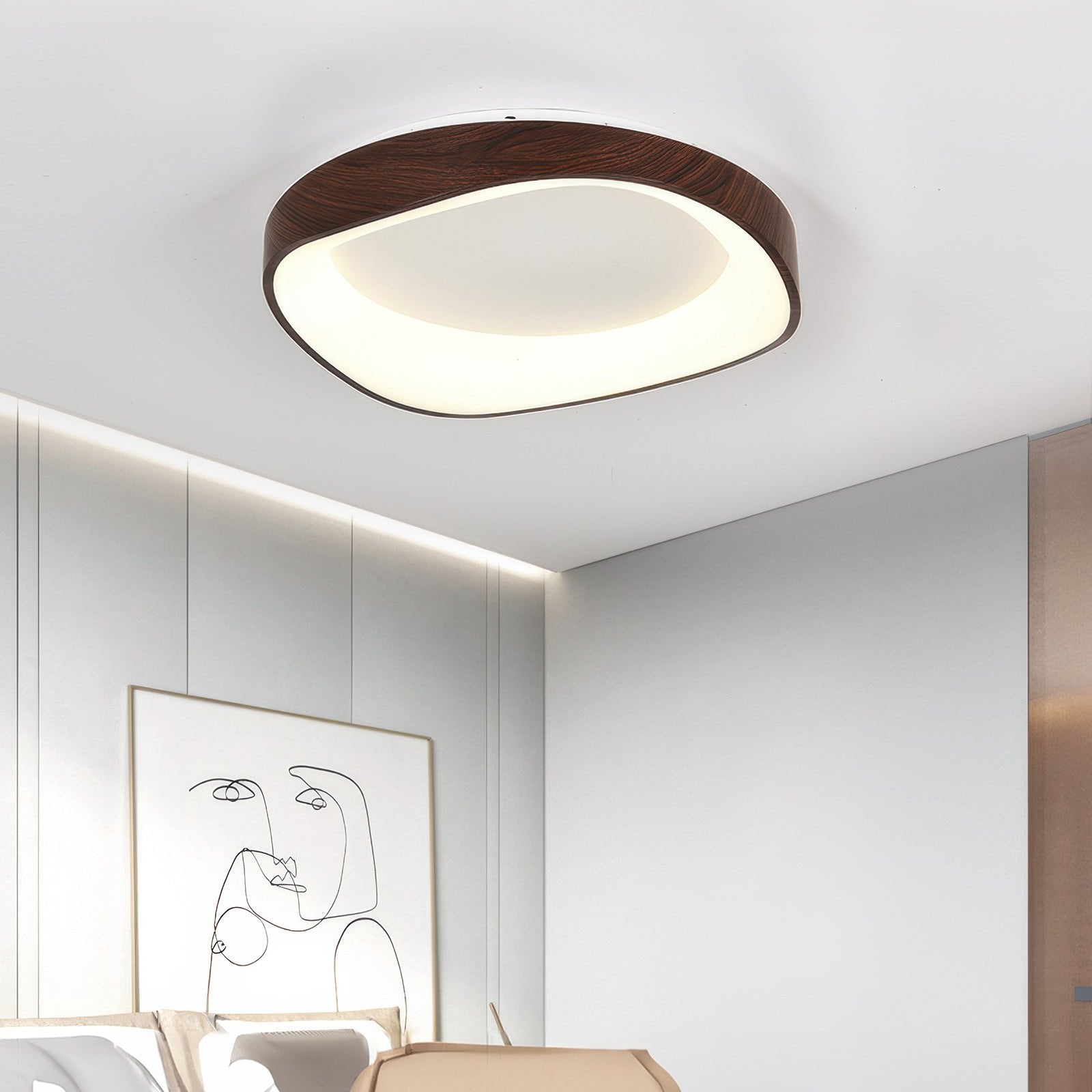 Plafonnier nordique effet bois | LED intégrée, Ø 40 ou Ø 50 cm