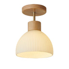 Plafonnier Ailse | Bois naturel et verre, LED Ø 18 cm