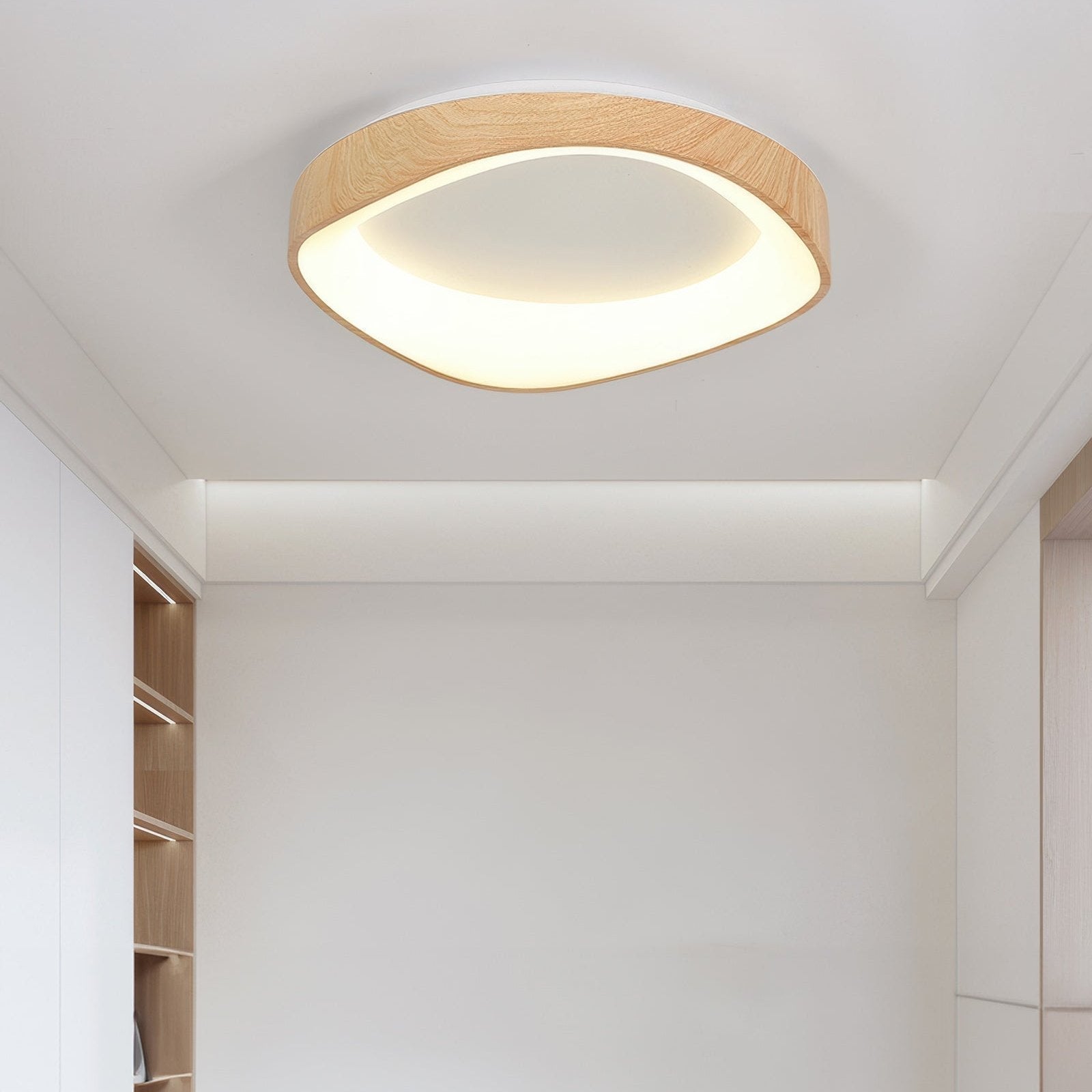 Plafonnier nordique effet bois | LED intégrée, Ø 40 ou Ø 50 cm