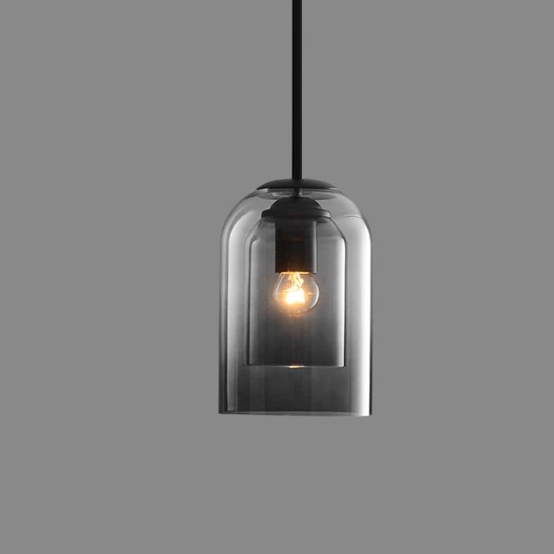 Suspension Mica mid-century | Double abat-jour en verre Ø 18 cm