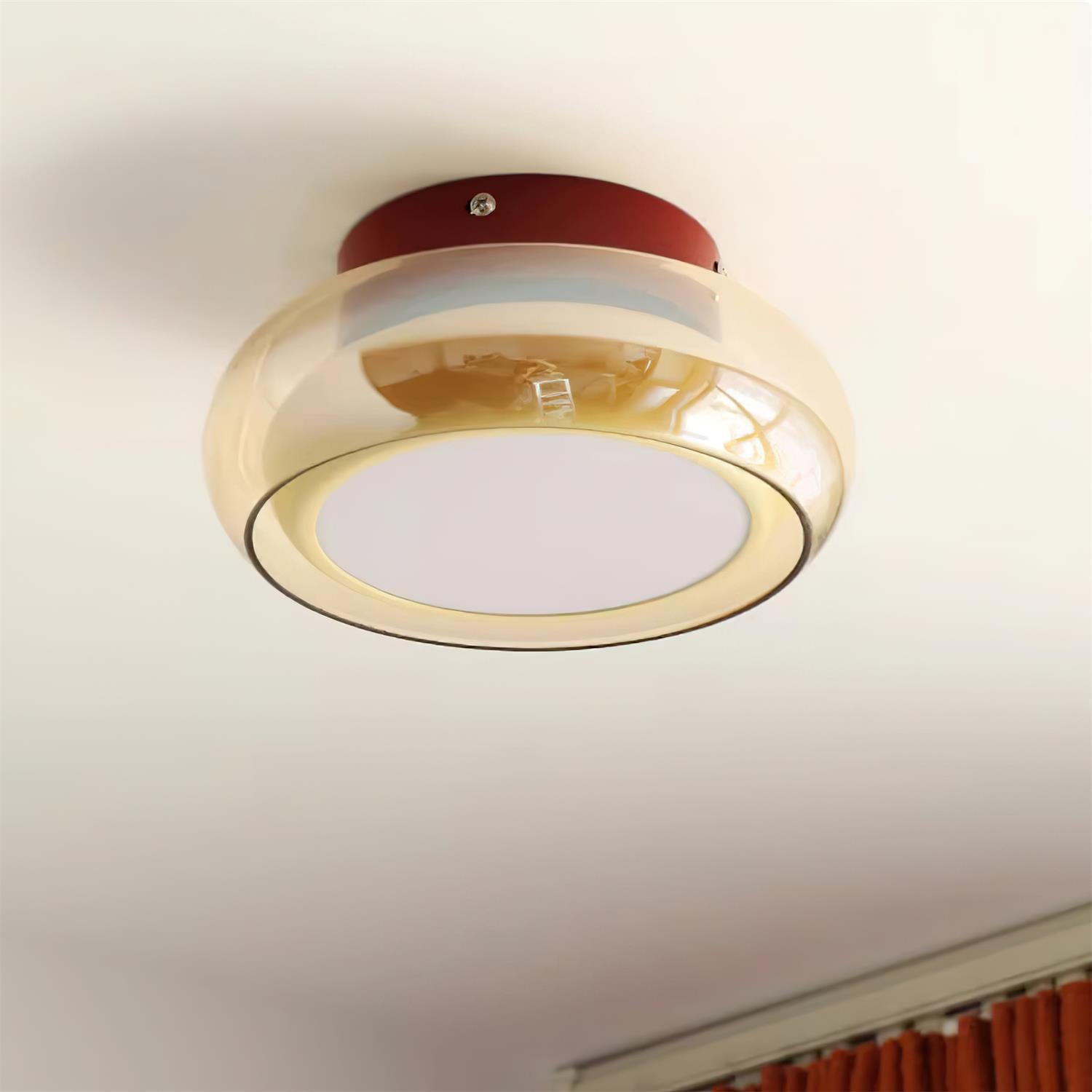 Plafonnier June en verre rétro | LED 12W, Ø 20 cm