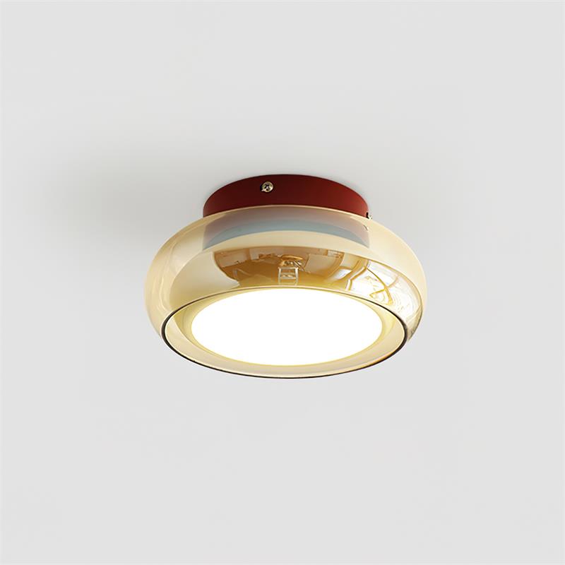 Plafonnier June en verre rétro | LED 12W, Ø 20 cm