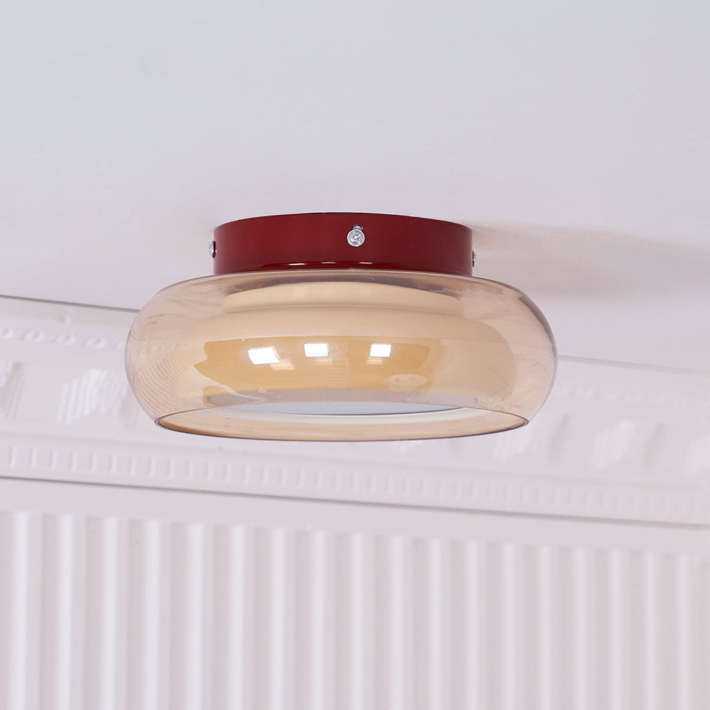 Plafonnier June en verre rétro | LED 12W, Ø 20 cm
