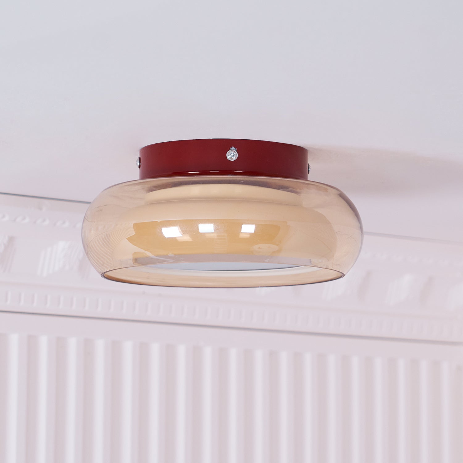 Plafonnier June en verre rétro | LED 12W, Ø 20 cm