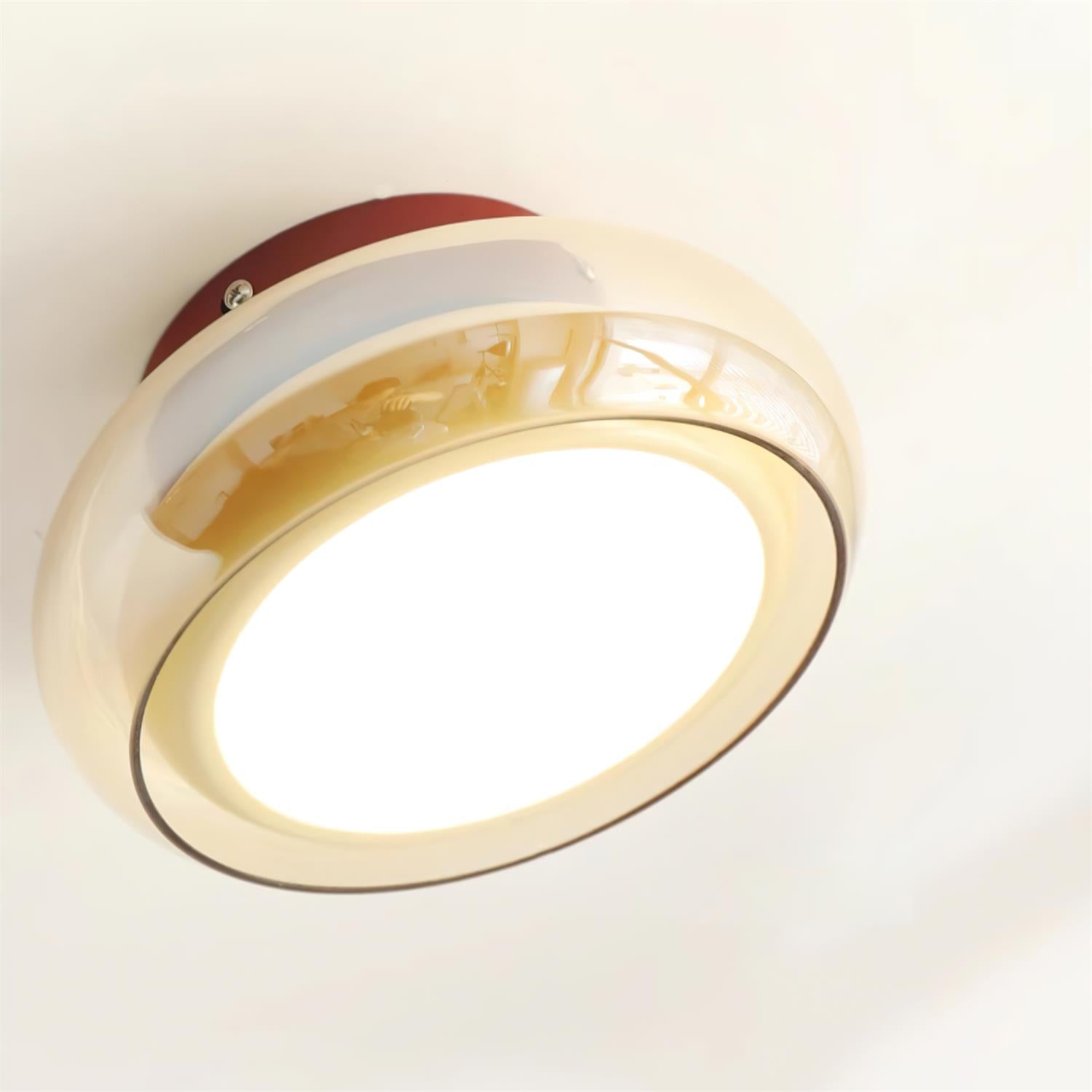 Plafonnier June en verre rétro | LED 12W, Ø 20 cm