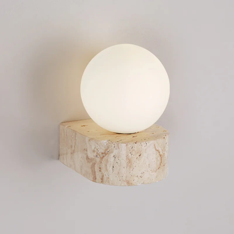 Applique en travertin | Design LED japonais, ampoule G9 incluse