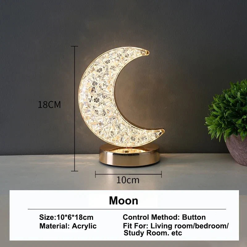 Stellora | Veilleuse LED cristal 3D rechargeable et tactile