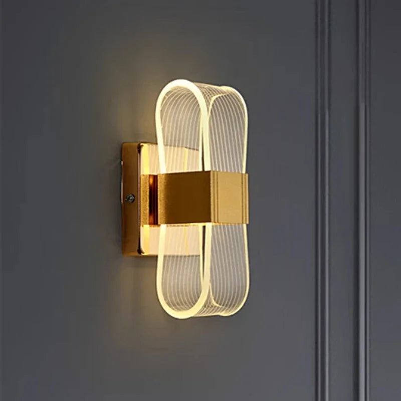 Applique LED dorée | Boucle nordique en aluminium 22 cm