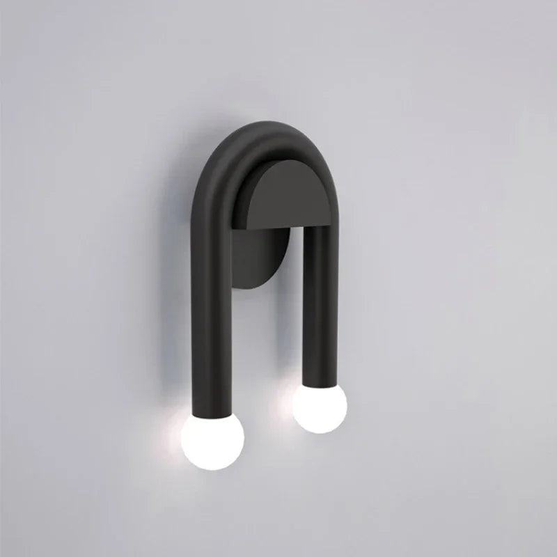 Applique Arcus | Arche en fer noir mat et verre dépoli