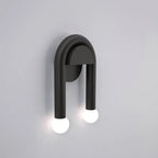 Applique Arcus | Arche en fer noir mat et verre dépoli