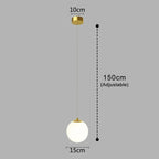 Suspension Luna | Globe en verre opalin, 1 ou 2 têtes