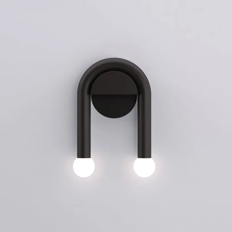 Applique Arcus | Arche en fer noir mat et verre dépoli