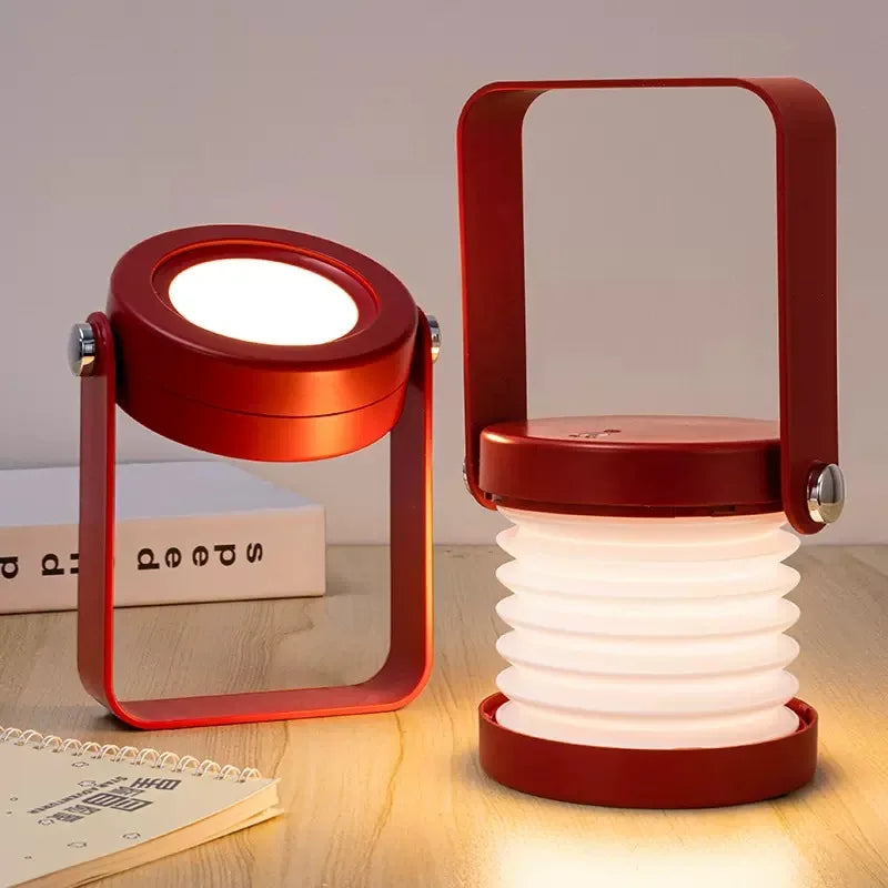 Lanterne nomade en bois | Lampe à poser pliante et rechargeable